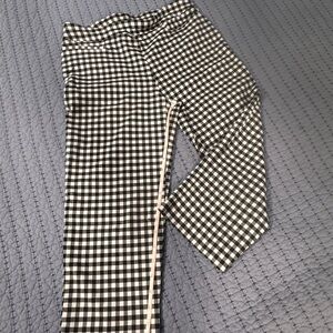 Time and Tru Black and White Plaid Pants stretch capri